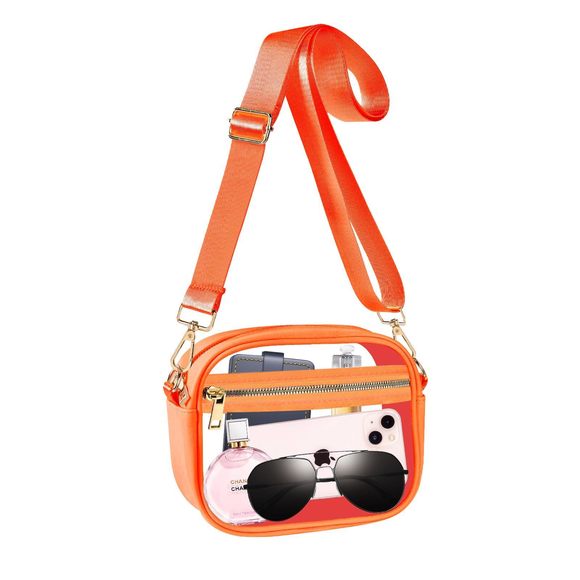 Clear Bag Stadium Aroved, Leather Clear Crossbody Purse Bag Concerts :) - Picture 1 of 7